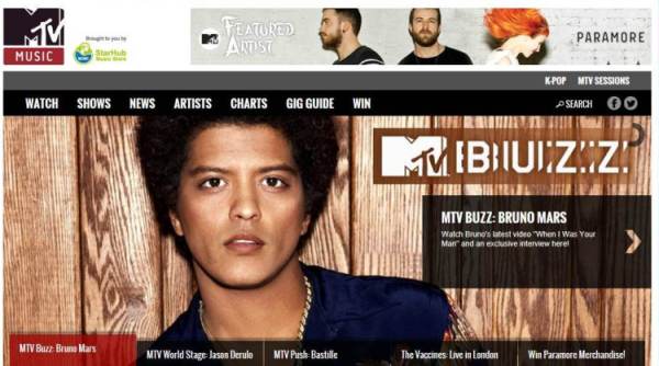 MTV Music Main Page